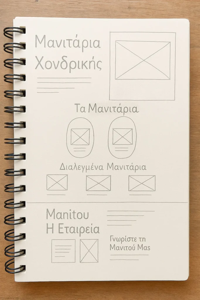 Σχεδιασμός ιστοσελίδα και διαδρομή χρήστη σε τετράδιο AimWeb κατασκευή ιστοσελίδων